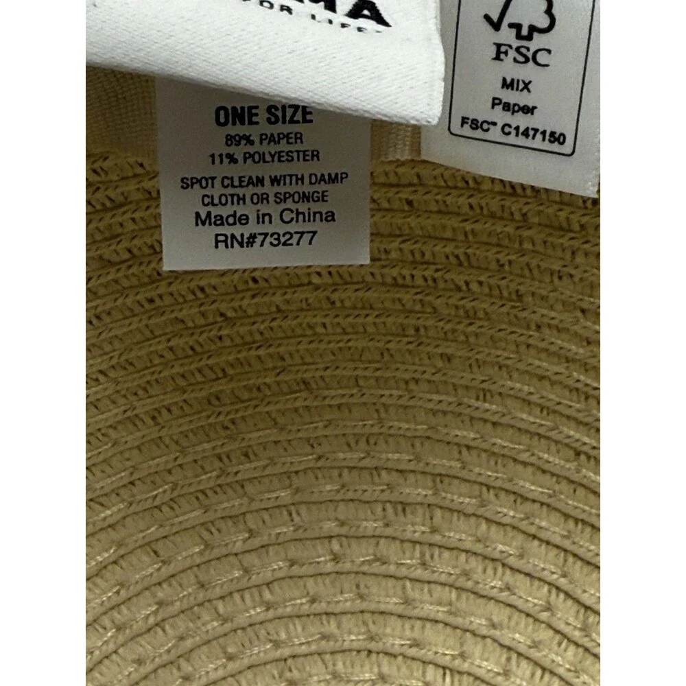 NWT Sonoma Good for Life Packable  Straw Floppy Hat Packable Adjustable Size - Picture 7 of 8